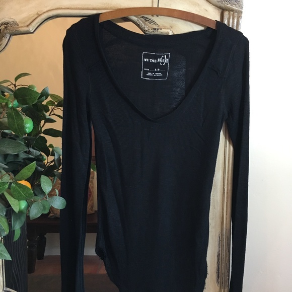 Free People Tops - FREE PEOPLE we the free distressed tee in black